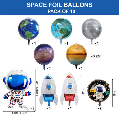 Outer Space Birthday Decoration Rocket Astronaut Theme Balloon Galaxy Solar System Spiral Planet Hanging NASA Party Supplies set