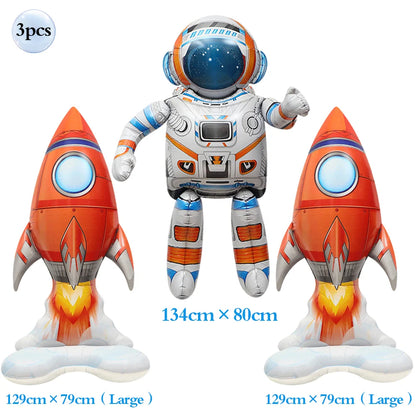 Outer Space Birthday Decoration Rocket Astronaut Theme Balloon Galaxy Solar System Spiral Planet Hanging NASA Party Supplies set
